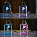 Porte-clés Mini bouteille en cristal LED